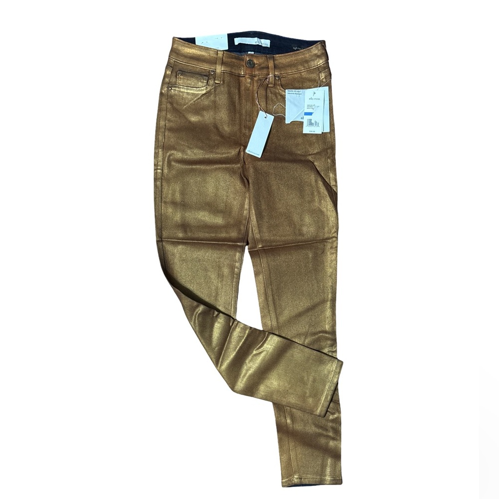 Ella Moss Gold Foil Skinny Pants Body Sculpt